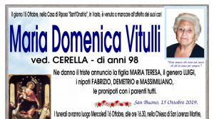 Maria Domenica Vitulli 15/10/2019