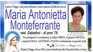 Maria Antonietta Monteferrante 11/05/2020