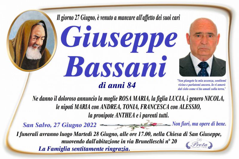 Giuseppe Bassani 27/06/2022