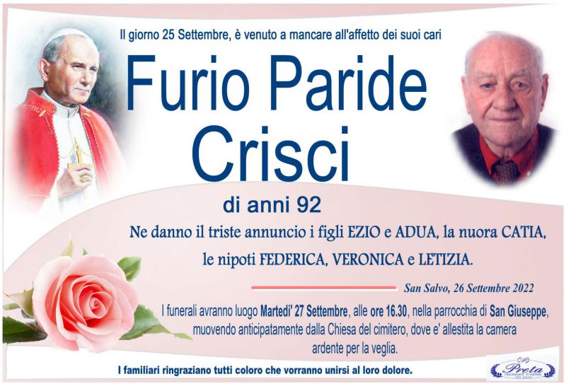 Furio Paride Crisci 26/09/2022