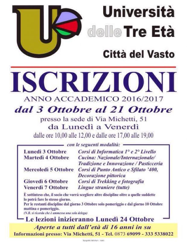Iscrizioni università tre età
