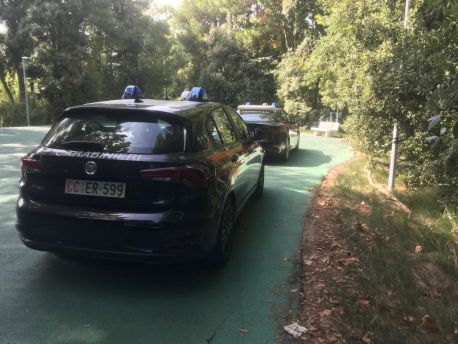Carabinieri sulla pista ciclabile