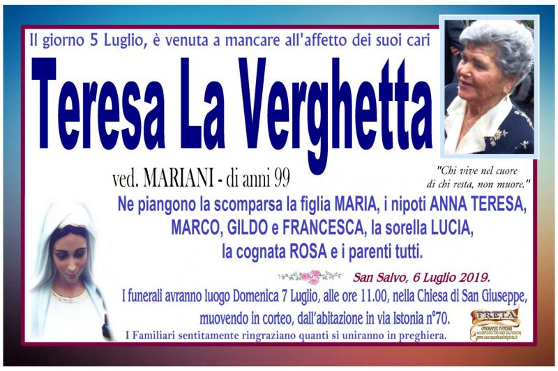 Teresa La Verghetta 6/07/2019