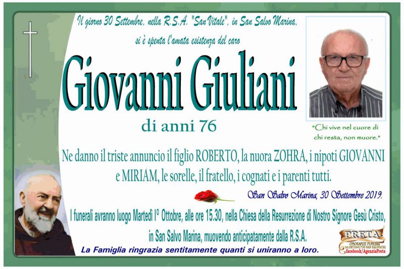 Giovanni Giuliani 30/09/2019