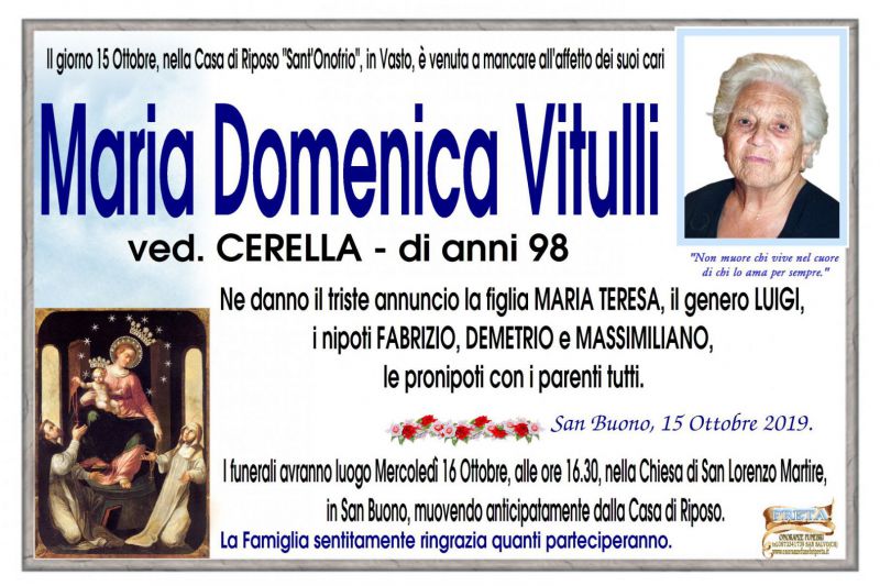 Maria Domenica Vitulli 15/10/2019