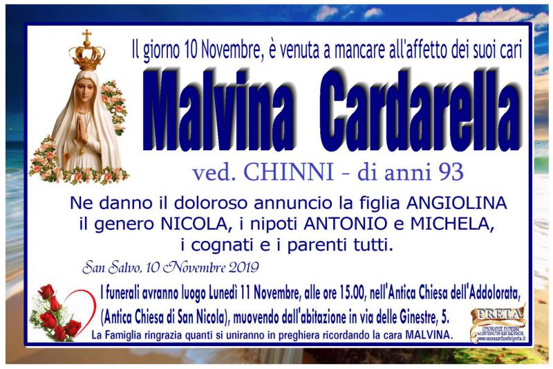 Malvina Cardarella 10/11/2019