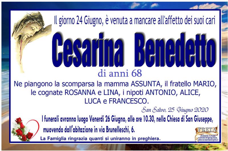 Cesarina Benedetto 25/06/2020