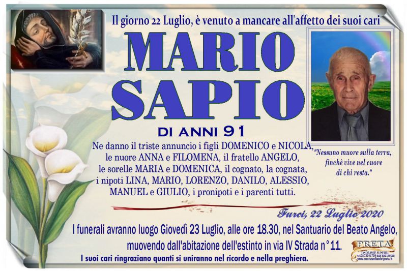 Mario Sapio 22/07/2020