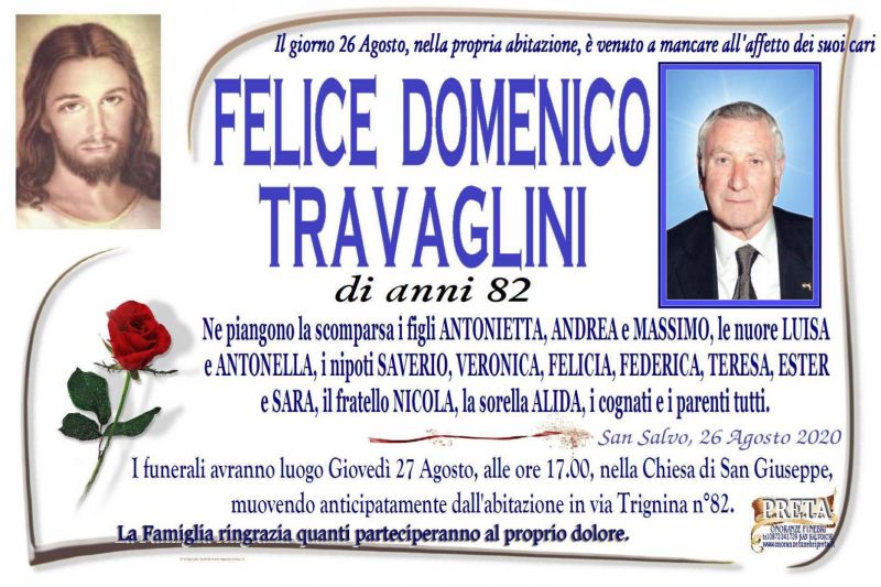 Felice Domenico Travaglini 26/08/2020