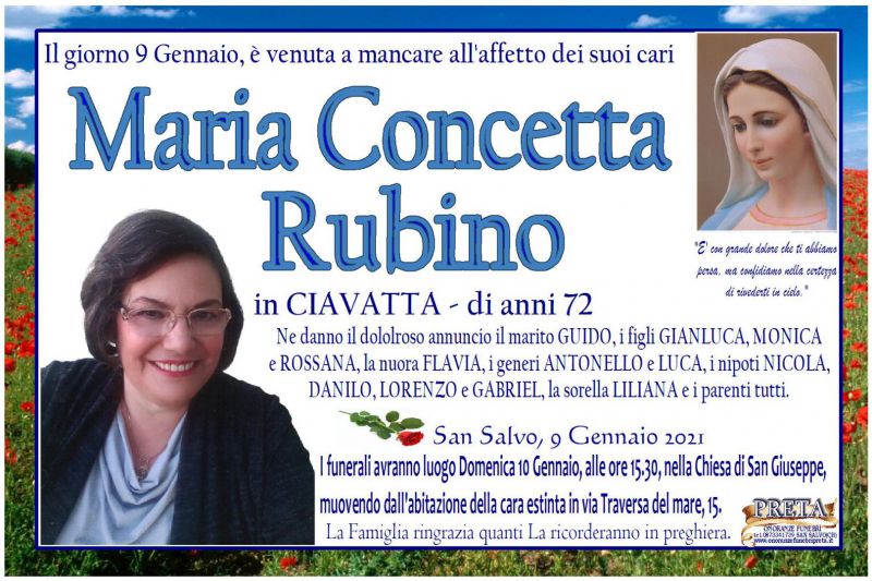 Maria Concetta Rubino 9/01/2020