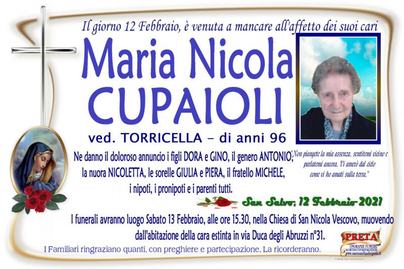 Maria Nicola Cupaioli 12/02/2021