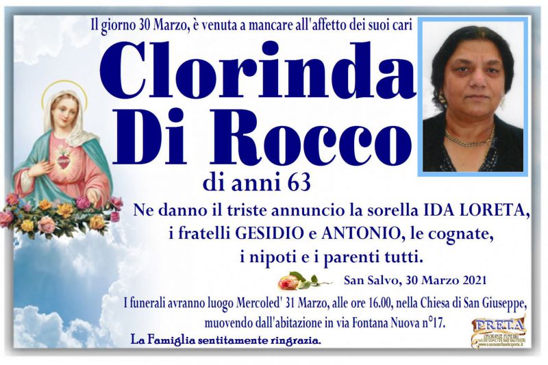 Clorinda Di Rocco 30/03/2021