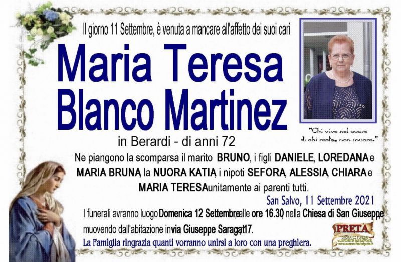 Maria Teresa Blanco Martinez 11/09/2021