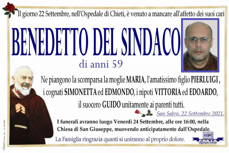 Benedetto Del Sindaco 22/09/2021