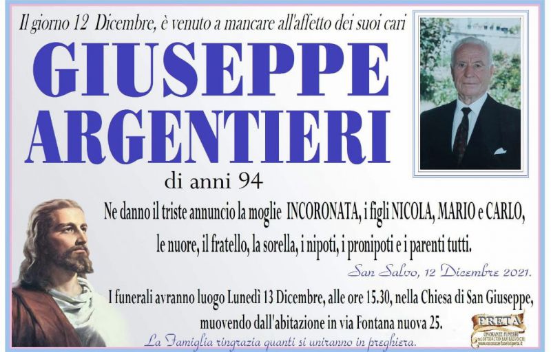 Giuseppe Argentieri 12/12/2021