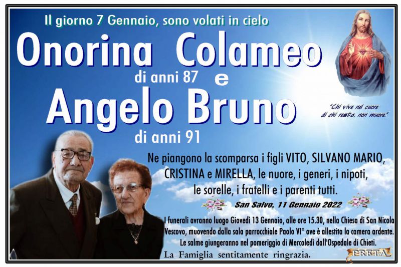 Onorina Colameo e Angelo Bruno 11/01/2022
