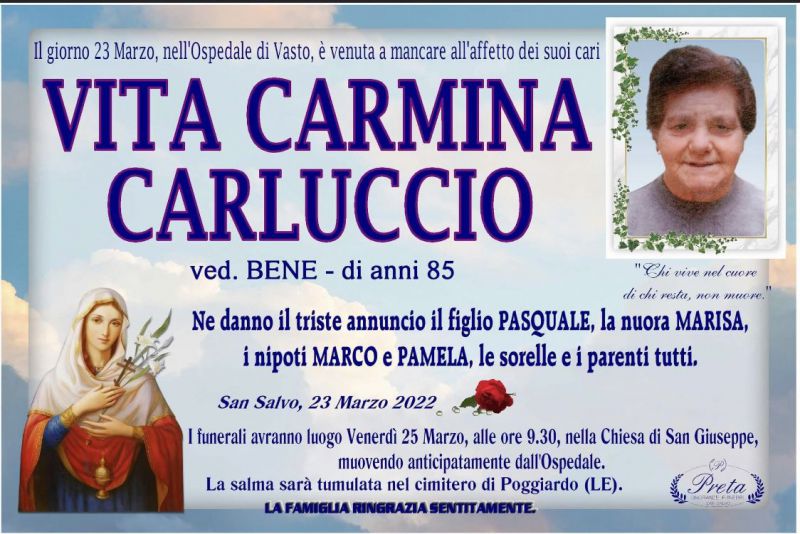 Vita Carmina Carluccio 23/03/2022