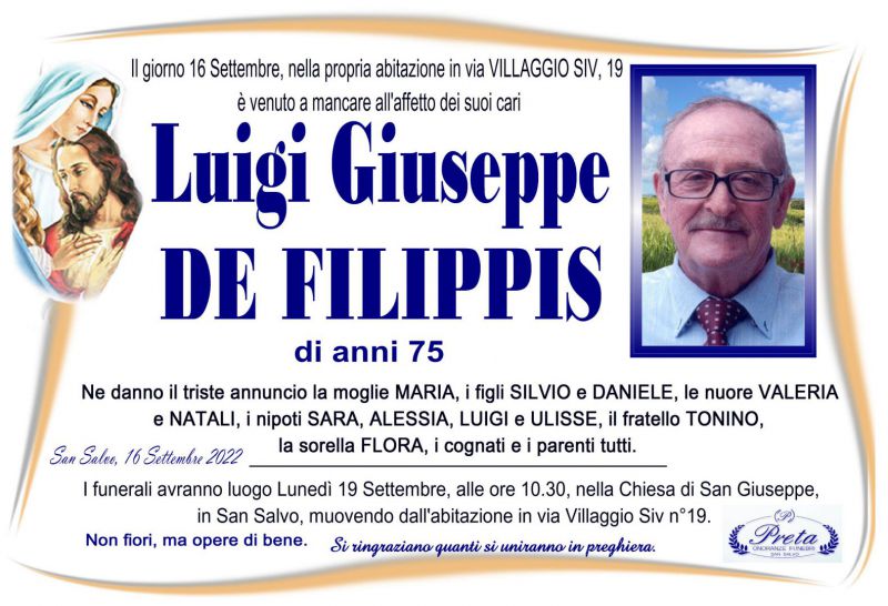 Luigi Giuseppe De Filippis 16/09/2022