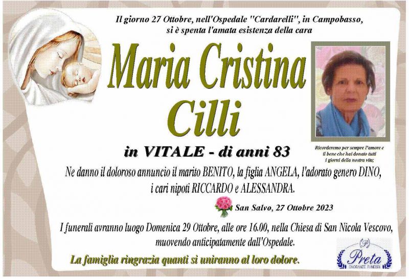 Maria Cristina Cilli 27/10/2023