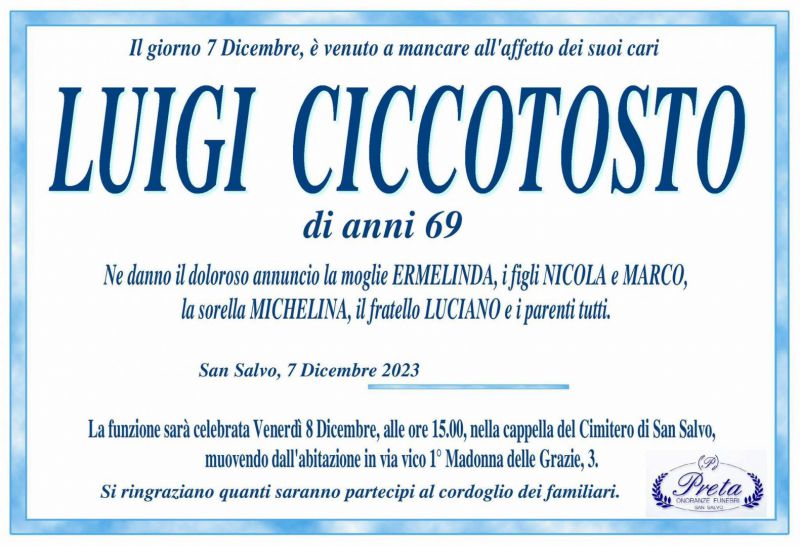 Luigi Ciccotosto 7/12/2023