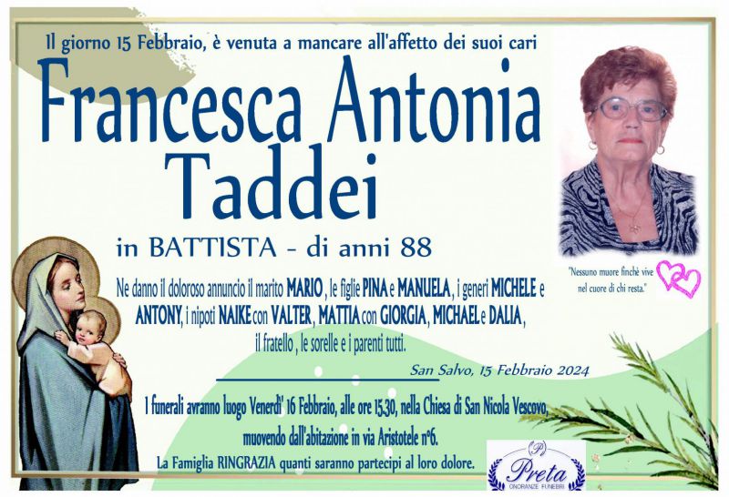 Francesca Antonia Taddei 15/02/2024