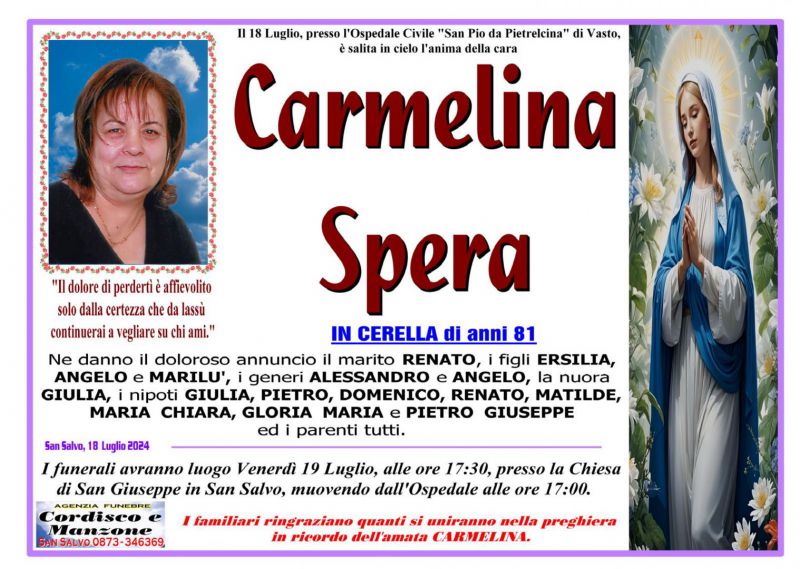 Carmelina Spera 18/07/2024