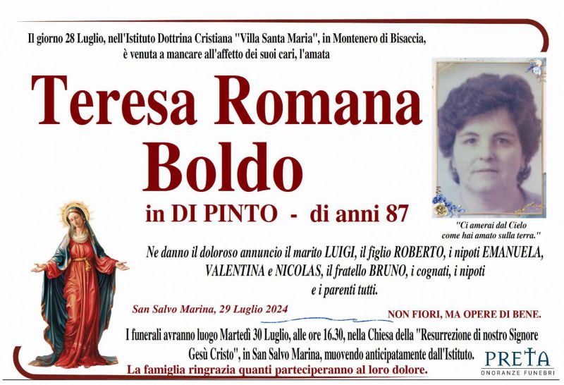 Teresa Romana Boldo 29/07/2024