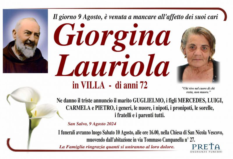 Giorgina Lauriola 9/08/2024