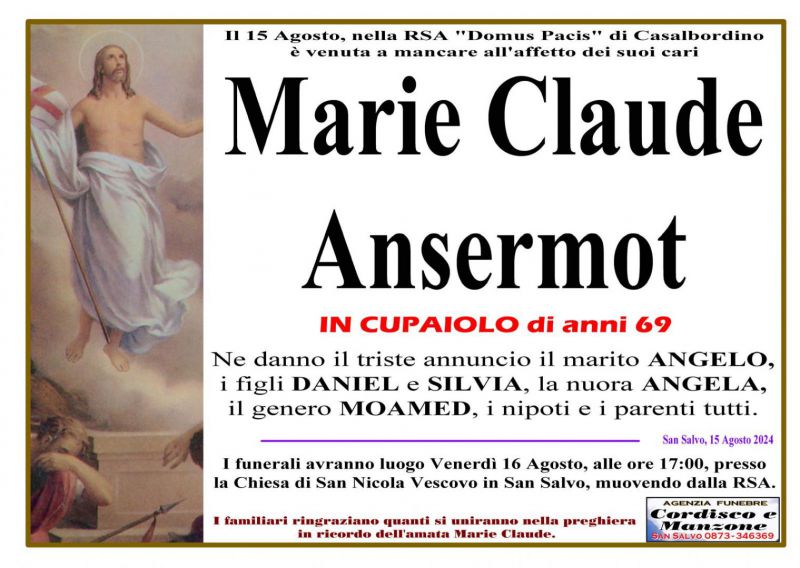 Marie Claude Ansermot 15/08/2024