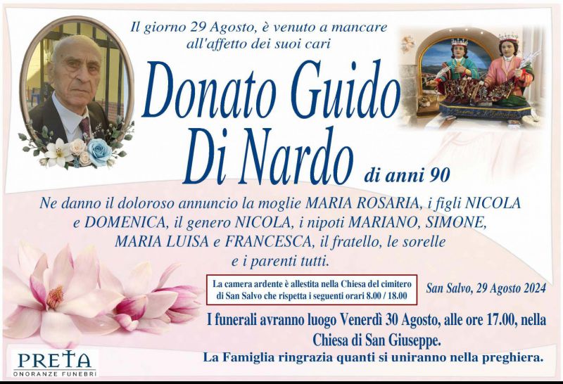 Donato Guido Di Nardo 29/08/2024