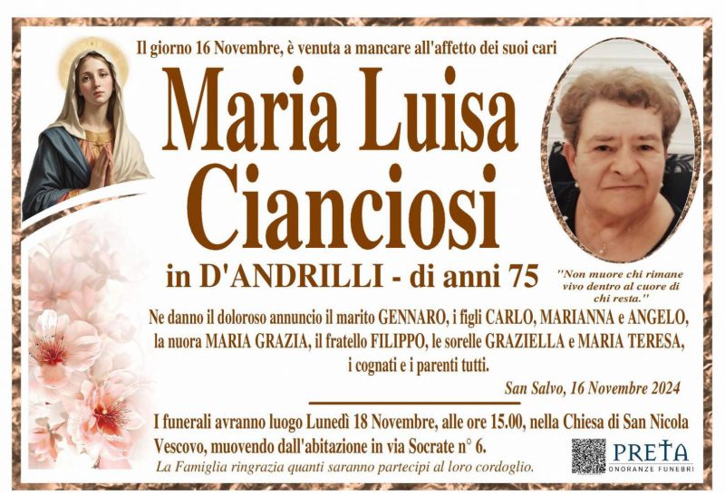 Maria Luisa Cianciosi 17/11/2024