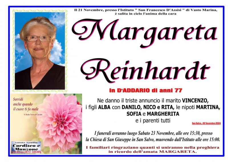 Margareta Reinhardt 22/11/2024