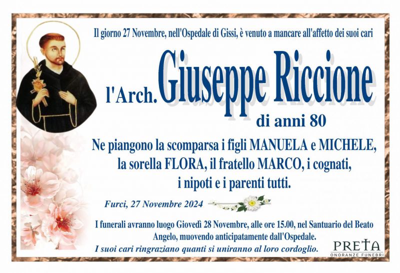 Arch. Giuseppe Riccione 27/11/2024