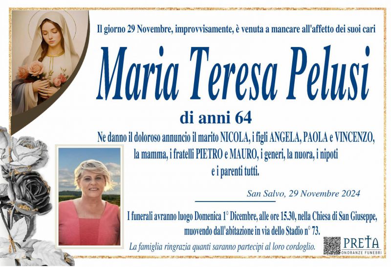 Maria Teresa Pelusi 29/11/2024