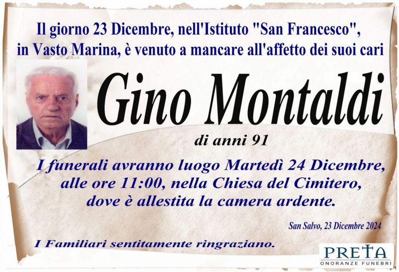 Gino Montaldi 23/12/2024