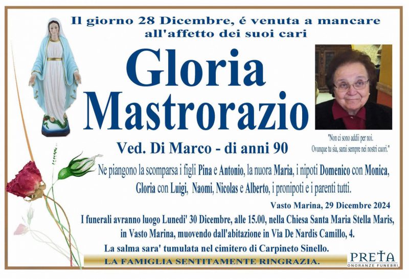 Gloria Mastrorazio 29/12/2024