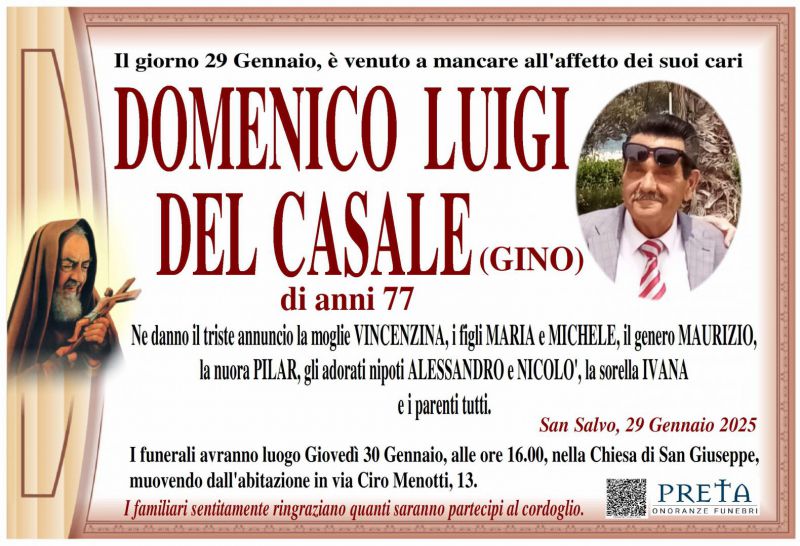 Domenico Luigi Del Casale (Gino) 29/01/2025