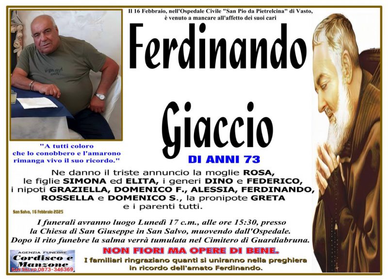 Ferdinando Giaccio 16/02/2025