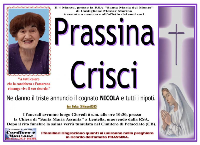 Prassina Crisci 5/03/2025