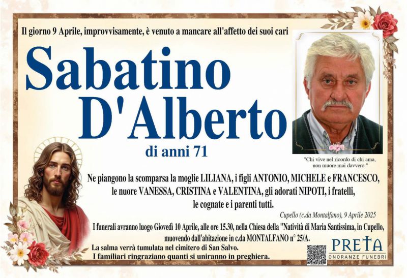 Sabatino D’Alberto 9/04/2025