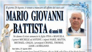 Mario Giovanni Battista 21/08/2025