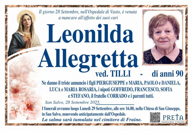 Leonilda Allegretta 28/09/2025