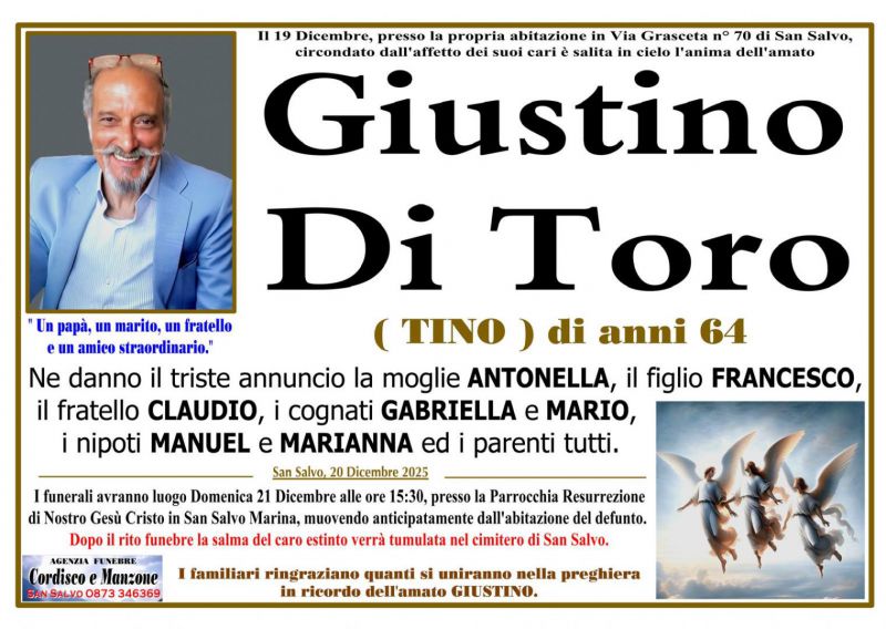 Giustino Di Toro (Tino) 20/12/2025