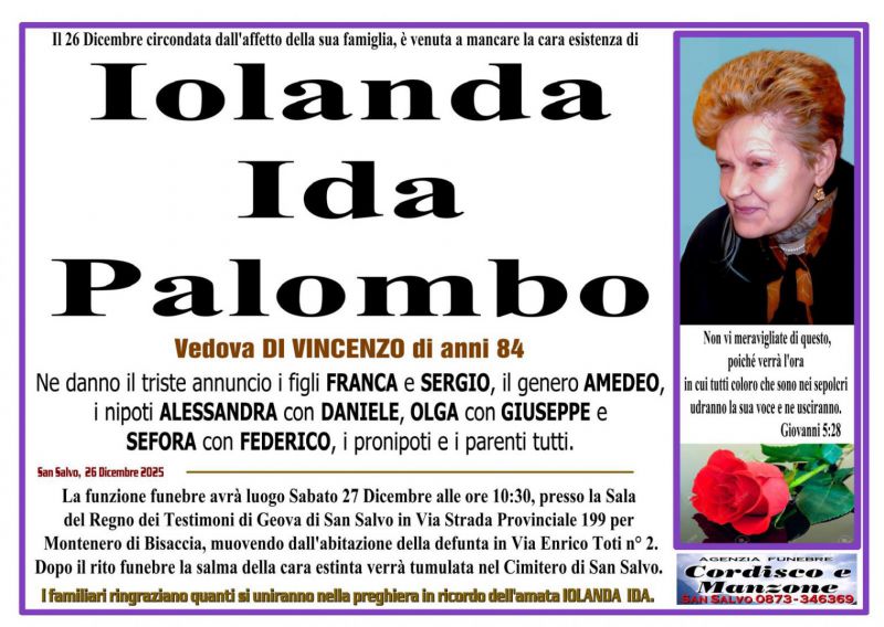 Iolanda Ida Palombo 26/12/2025