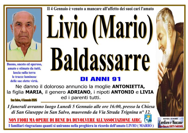 Livio (Mario) Baldassarre 4/01/2026