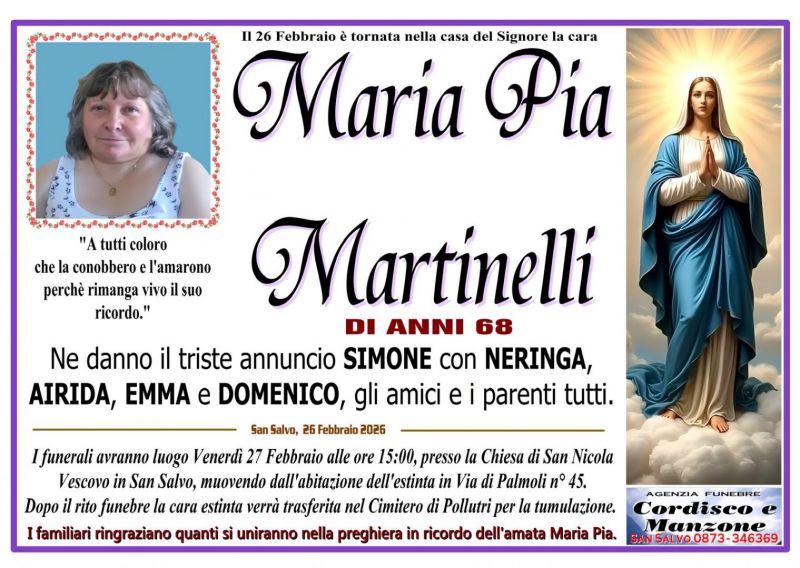 Maria Pia Martinelli 26/02/2026