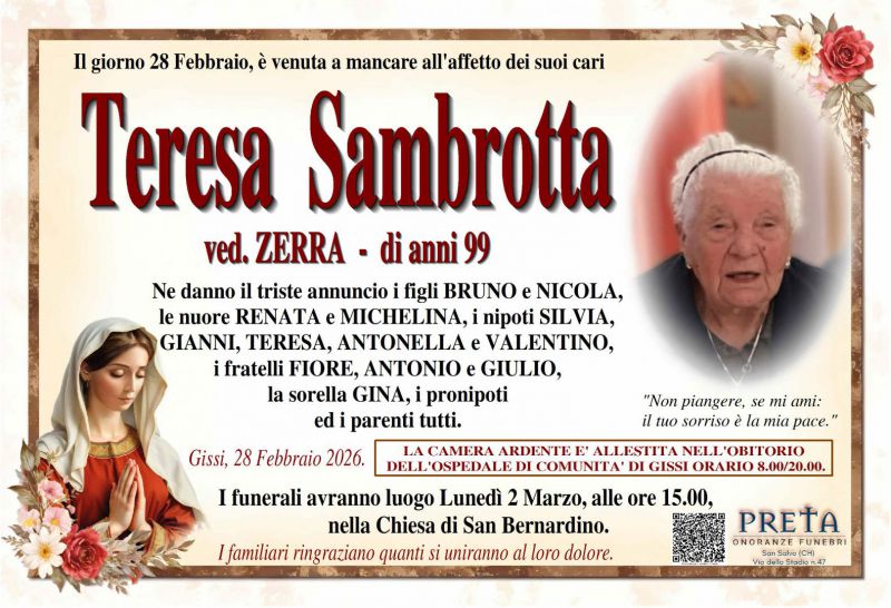Teresa Sambrotta 28/02/2026