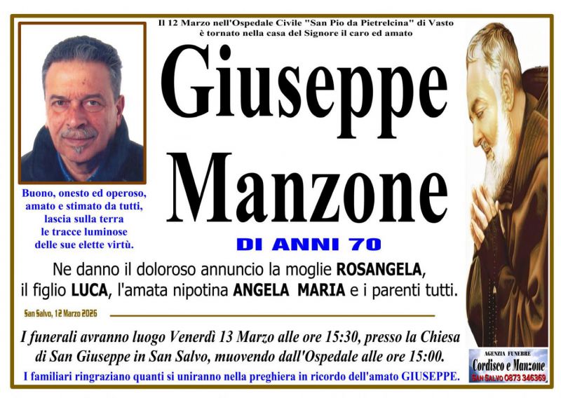 Giuseppe Manzone 12/03/2026