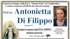 Prof.ssa Antonietta Di Filippo 6/06/2026