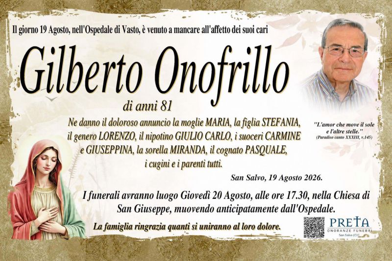 Gilberto Onofrillo 19/08/2026